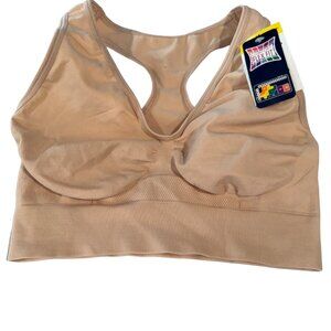 Fruit Of The Loom Comfort Flex Fit Wireless Sports Bra M DHHB39 Soft Taupe NWT